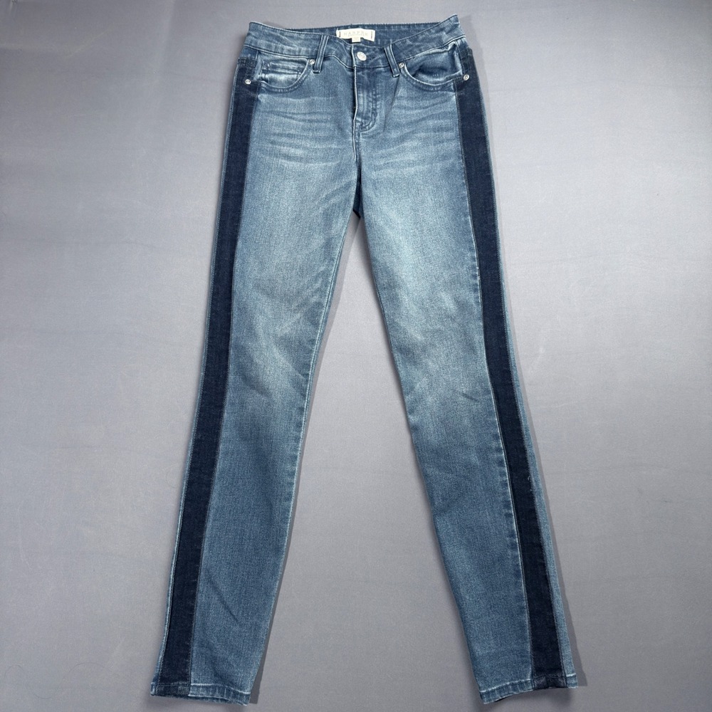Harper Heritage Womens Size‎ 25 Blue Skinny Jeans Mid Rise Side Stripe